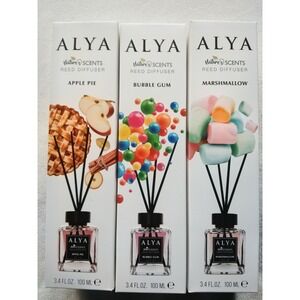 ALYA Nature's Scents Reed Diffuser 3-Pack 100mL Glass Apple Pie Mango